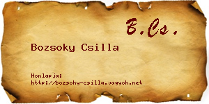 Bozsoky Csilla névjegykártya